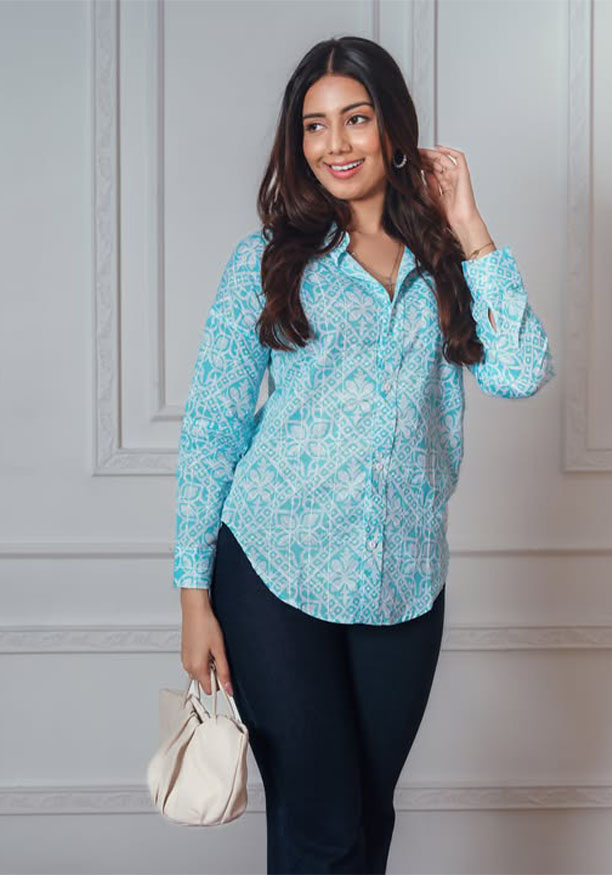 ANIKA LIGHT BLUE BLOUSE